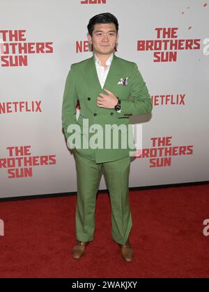 January 4, 2024, Hollywood, California, United States: Steven He attends the Los Angeles Premiere of ''The Brothers Sun' (Credit Image: © Billy Bennight/ZUMA Press Wire) EDITORIAL USAGE ONLY! Not for Commercial USAGE! Stock Photo