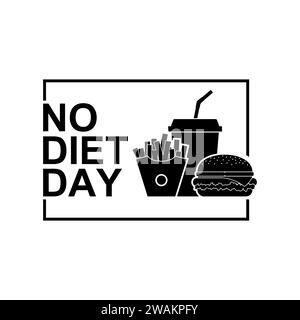 International No Diet Day icon Vector Illustration on white background. Junk Food icon. Fast food, Suitable for greeting card, poster and banner. Stock Vector
