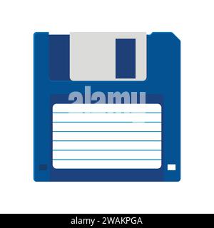 Floppy Disk icon in flat style isolated on white background. HD diskette old data media. Vector Illustration Stock Vector