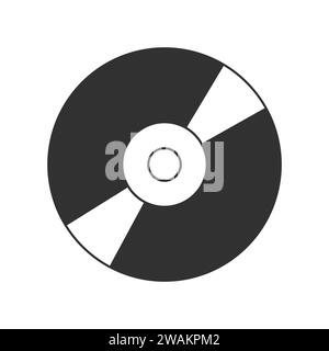 CD or DVD icon isolated on white backgound. Compact Disc digital optical disc data storage. Vector illustration Stock Vector