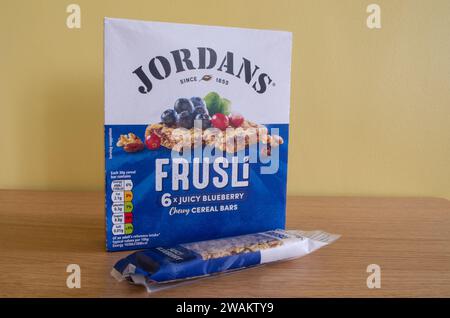 Jordan's Frusli Blueberry Cereal Bars Stock Photo