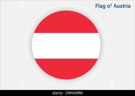 High detailed flag of Austria. National Austria flag. Europe. 3D illustration. Stock Vector