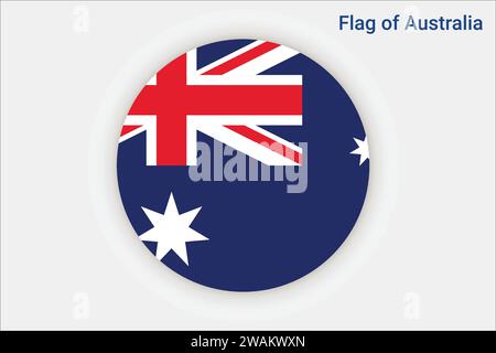 High detailed flag of Australia. National Australia flag. Oceania. 3D illustration. Stock Vector