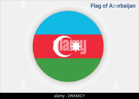 High detailed flag of Azerbaijan. National Azerbaijan flag. Eastern Europe and Western Asia. 3D illustration. Stock Vector