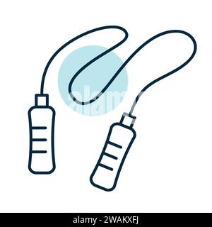 Jump rope vector icon. Graph symbol for fitness and weight loss web site and apps design, logo, app, UI Stock Vector