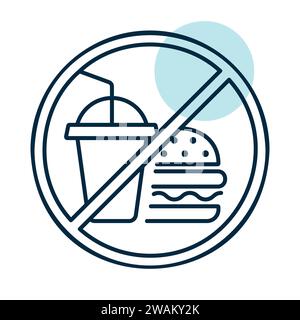 No fast food and drink vector icon. Graph symbol for fitness and weight loss web site and apps design, logo, app, UI Stock Vector