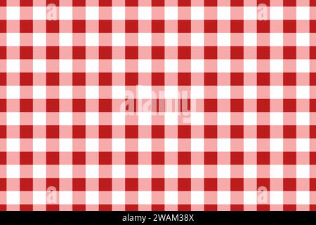 Red traditional gingham seamless pattern. Texture from rhombus or squares for - plaid, tablecloths, clothes, shirts, dresses, paper, bedding, blankets Stock Vector