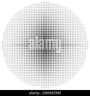 Halftone element dots, circular halftone pattern isolated on white background. Specks, Abstract halftone background circle gradient. Vector illustrati Stock Vector