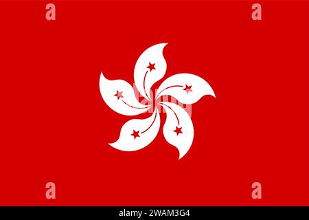 Flag of Hong Kong Special Administrative Region of the People's Republic of China, Vector Illustration. Stock Vector