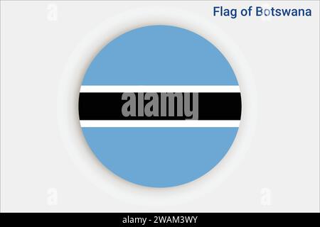 High detailed flag of Botswana. National Botswana flag. Africa. 3D illustration. Stock Vector
