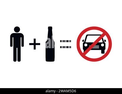 Do not drink and drive sign icon isolated on white background. Vector illustration. Stock Vector