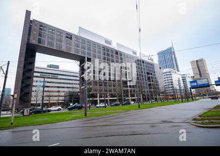 Tall modern architecture in the center of Rotterdam, The Netherlands Stock Photo