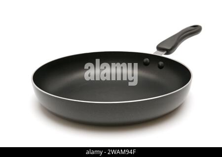 Large frying pan isolated on white Stock Photo