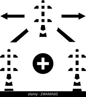 infrastructure expansion glyph icon vector illustration Stock Vector ...