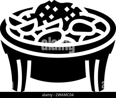 molcajete mexican cuisine glyph icon vector illustration Stock Vector