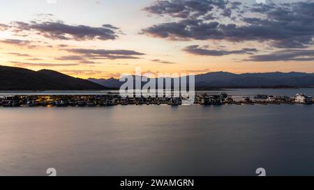 View of the marina at Lake Pleasant Regional Park in Arizona. Stock Photo