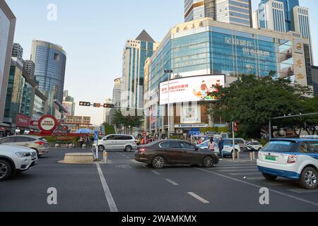 SHENZHEN, CHINA - NOVEMBER 21, 2019: street level view of Shenzhen. Stock Photo