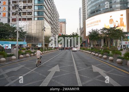 SHENZHEN, CHINA - NOVEMBER 21, 2019: street level view of Shenzhen. Stock Photo