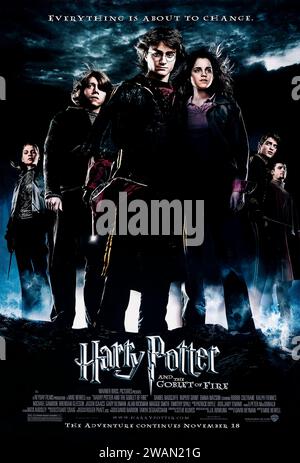Harry Potter and the Goblet of Fire (2005) directed by Mike Newell and starring Daniel Radcliffe, Emma Watson and Rupert Grint. Harry Potter finds himself competing in a hazardous tournament between rival schools of magic, but he is distracted by recurring nightmares. Photograph of an original 2005 US one sheet poster. ***EDITORIAL USE ONLY*** Credit: BFA / Warner Bros Stock Photo