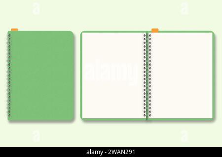 Digital Planner mockup, with place for your corporate identity details. Blank mock up with Cover. Stock Photo