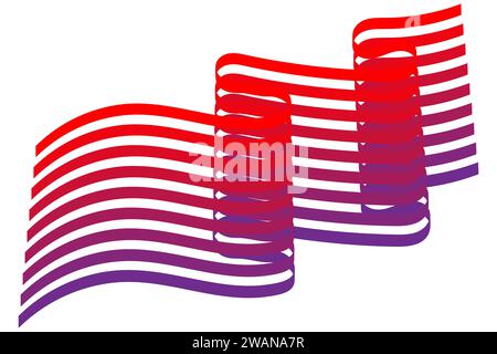 Ribbon using flag 3D effect vector illustration. Stock Vector