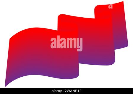 Ribbon using flag 3D effect vector illustration. Stock Vector