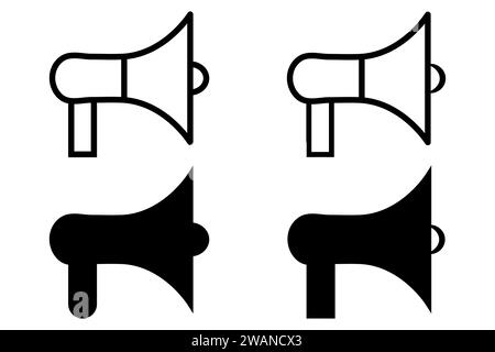 Megaphone thin line icon, promote line vector. Stock Vector