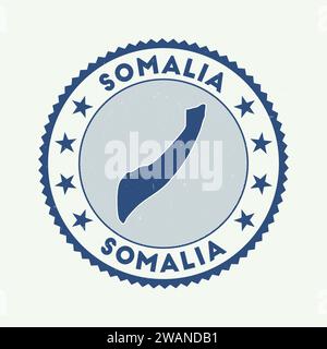 Somalia emblem. Country round stamp with shape of Somalia, isolines and round text. Appealing badge. Classy vector illustration. Stock Vector