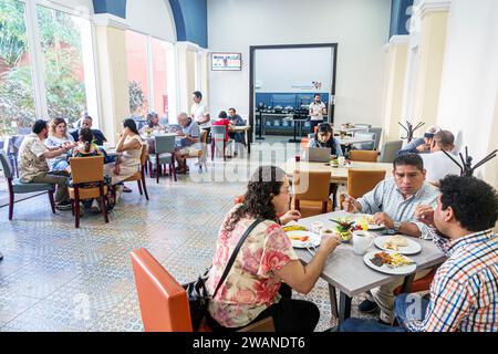 Merida Mexico,centro historico central historic district,Holiday Inn Express IGH,guests tables chairs dining area,free included breakfast,man men male Stock Photo