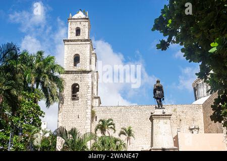 Merida Mexico,centro historico central historic district,The rectory Jesus Third Order,Iglesia de Rectoria church,Calle 60,outside exterior,building f Stock Photo