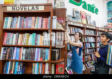 Merida Mexico,centro historico central historic district,bookstore books,novels fiction,Libreria Dante Olimpo,teen teenage teenager,youth culture frie Stock Photo