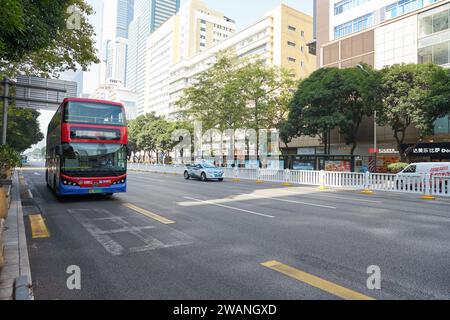 SHENZHEN, CHINA - NOVEMBER 20, 2019: street level view of Shenzhen in the daytime. Stock Photo