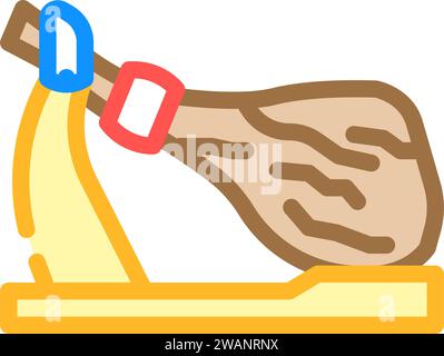 jamón iberico spanish cuisine color icon vector illustration Stock Vector