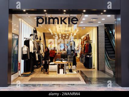 VALENCIA, SPAIN - MARCH 22, 2016. Pimkie store with people shopping in Valencia, Spain Stock Photo