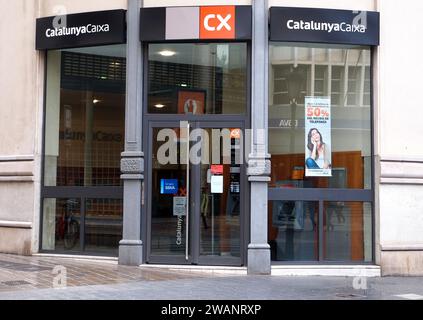 VALENCIA, SPAIN - MARCH 22, 2016. A branch of CatalunyaCaixa savings bank in Valencia Stock Photo
