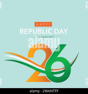 26 January Happy Republic Day of India background Stock Vector