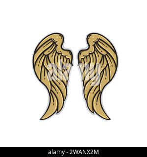 Pair of angel wings isolated on white background vector illustration Stock Vector