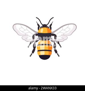 cartoon honey bee vector illustration isolated on white background Stock Vector