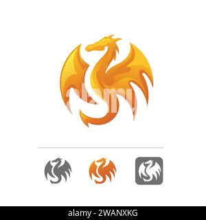 Dragon with Gradient Colorful Style vector illustration Stock Vector