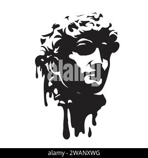 abstract Greece face art black and white color vector illustration Stock Vector