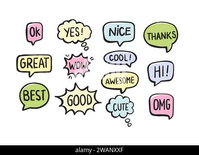 Set of comic speech bubbles. Chat, communication concept. Vector Stock Vector