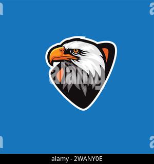 Eagle shield Logo Vector Design Template Mascot Icon Illustration, sport club mascot logo icon Stock Vector