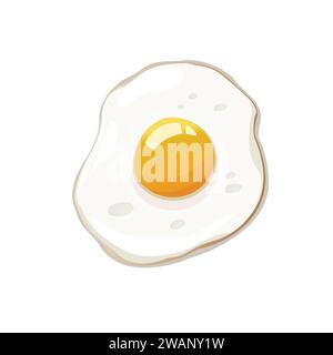 Fried egg on the white background, vector illustration in flat style Stock Vector