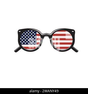 sunglasses with united states of america flag vector illustration Stock Vector