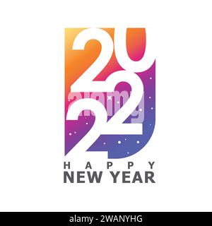 colorful Happy new year design 2022 vector, Colored cover of card for 2022. Template with web banner, poster, card, greeting for social networks and m Stock Vector