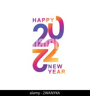 colorful Happy new year design 2022 vector, Colored cover of card for 2022. Template with web banner, poster, card, greeting for social networks and m Stock Vector