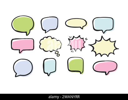 speech bubble color vector illustration on white background Stock Vector