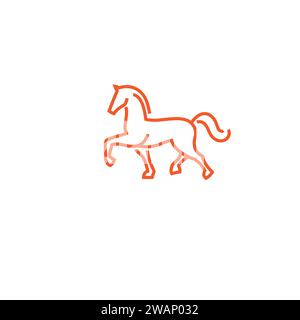 simple Outline horse logo vector illustration Stock Vector