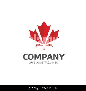 maple leaf geometric shape vector , canada flag geometric vector concept Stock Vector