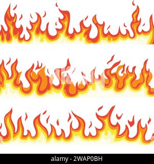 fire flames flat collection Vector illustration Stock Vector